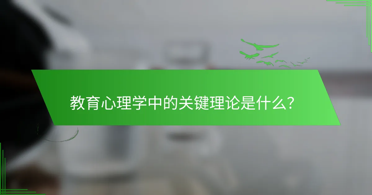 教育心理学中的关键理论是什么？