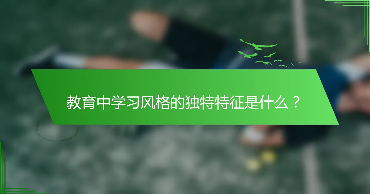 教育中学习风格的独特特征是什么？