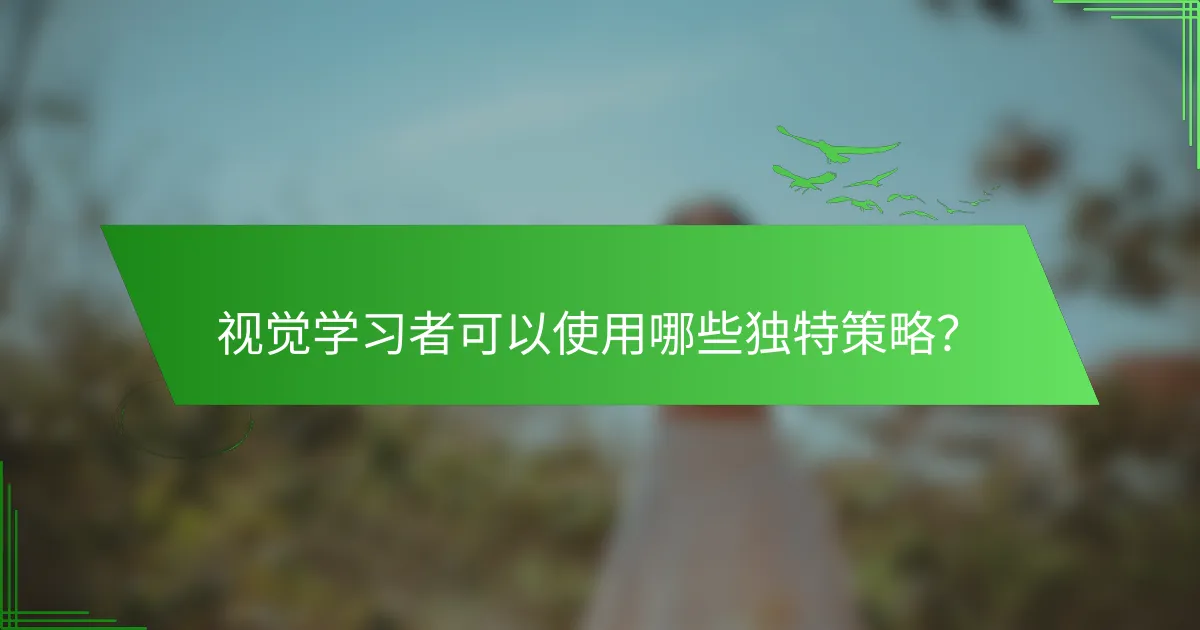 视觉学习者可以使用哪些独特策略？