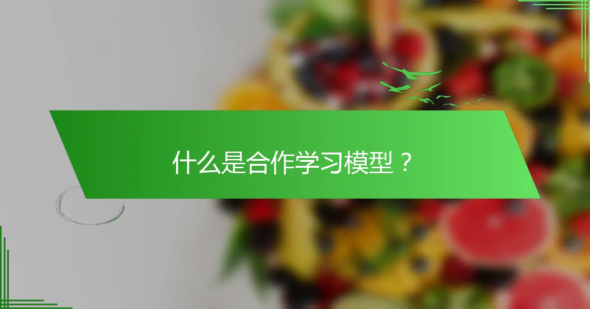 什么是合作学习模型？