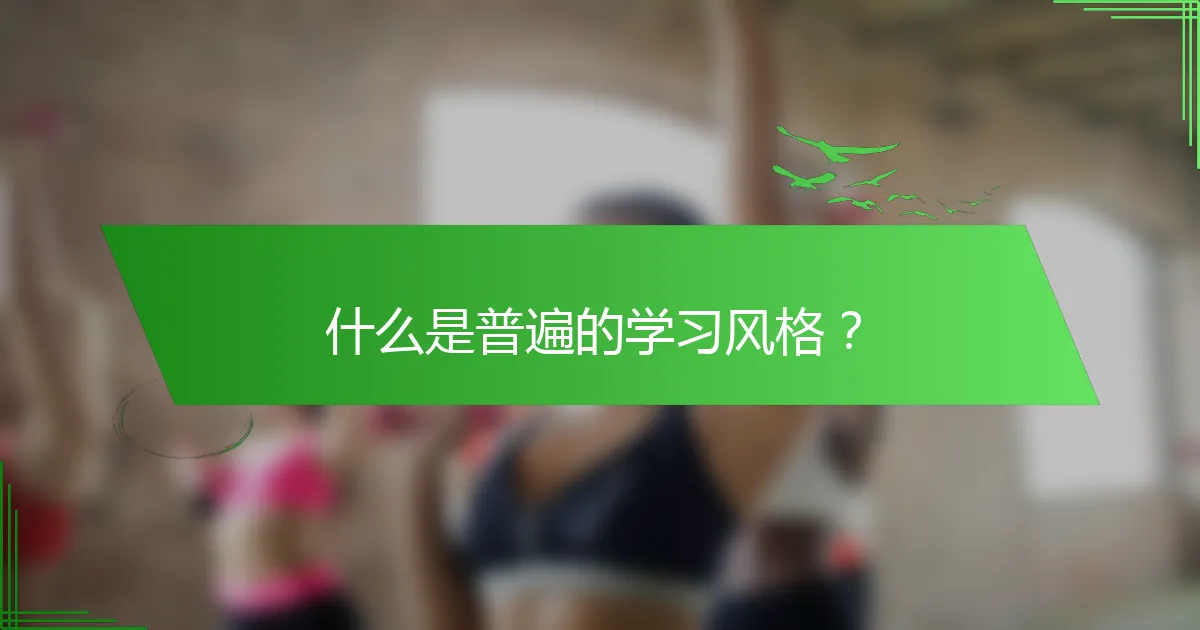 什么是普遍的学习风格？
