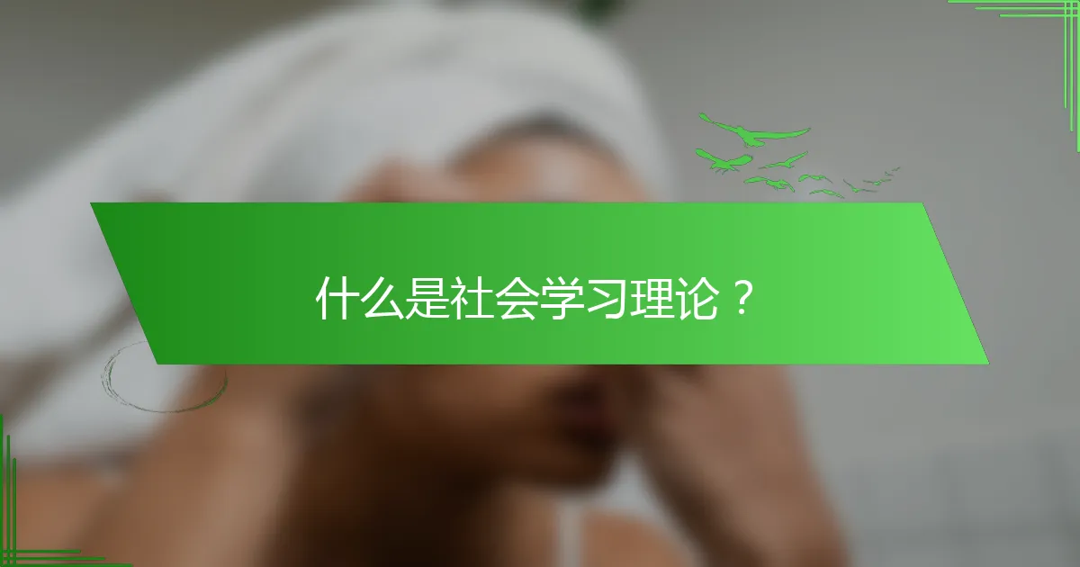 什么是社会学习理论？