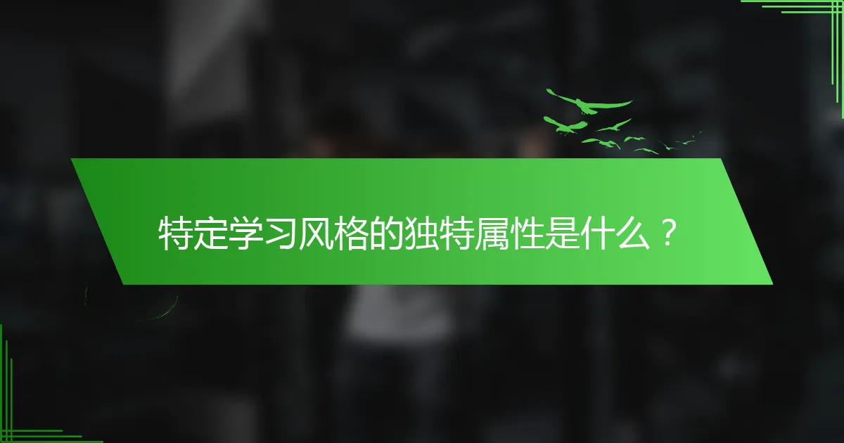 特定学习风格的独特属性是什么？