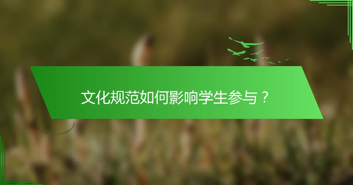 文化规范如何影响学生参与？