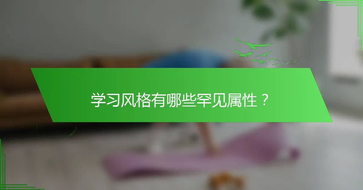 学习风格有哪些罕见属性？