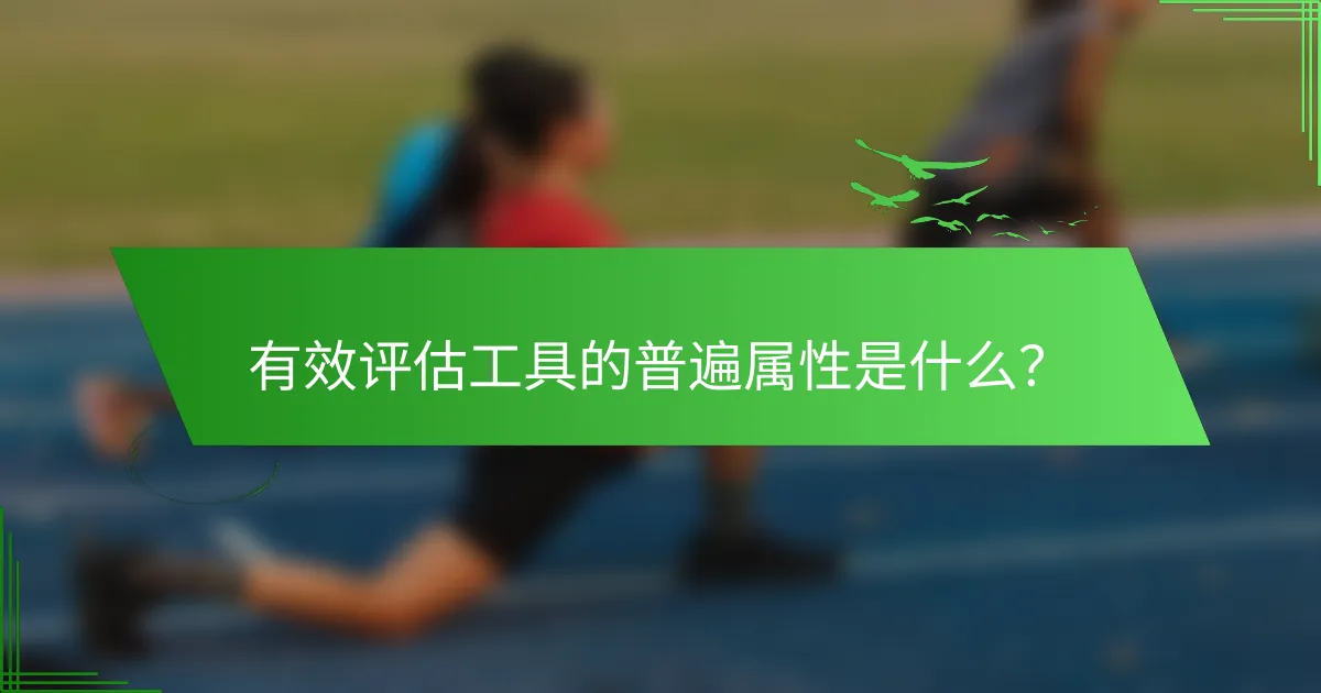 有效评估工具的普遍属性是什么？