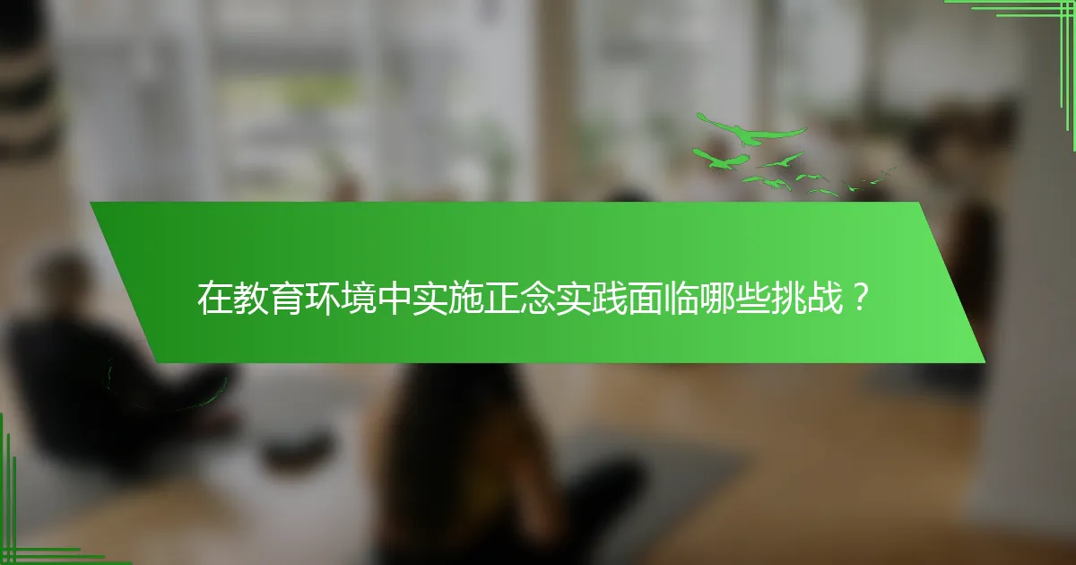 在教育环境中实施正念实践面临哪些挑战？
