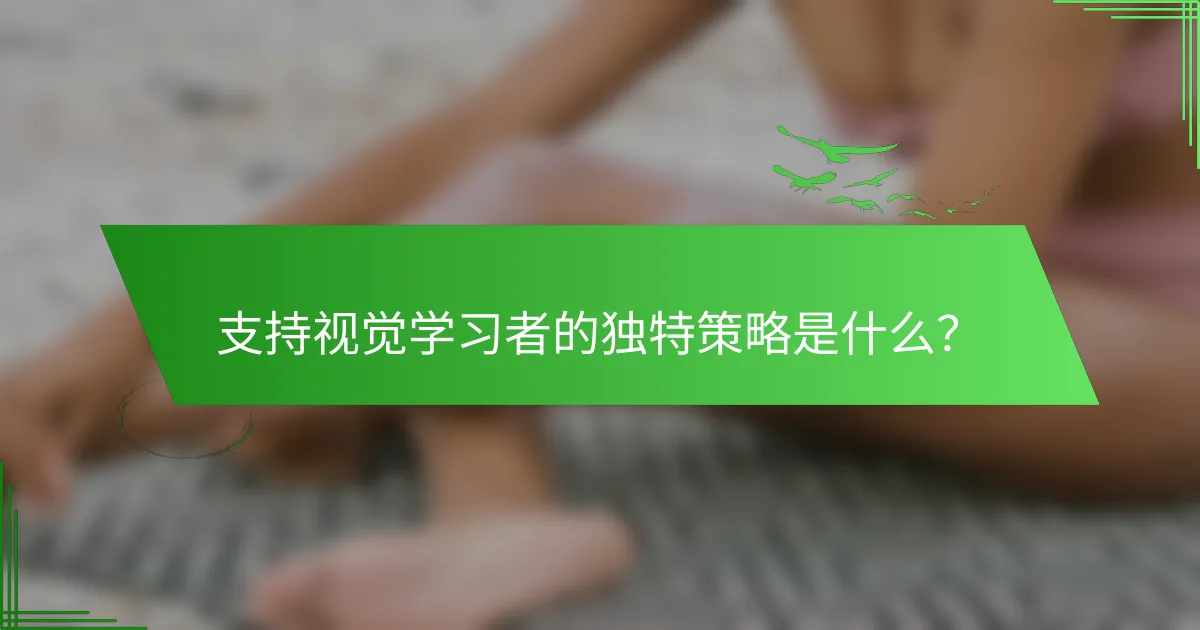 支持视觉学习者的独特策略是什么？